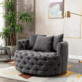 Damis Upholstered Swivel Barrel Chair - front_view