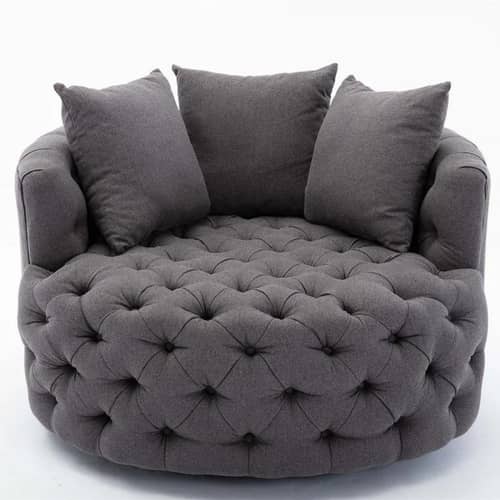 Damis Upholstered Swivel Barrel Chair