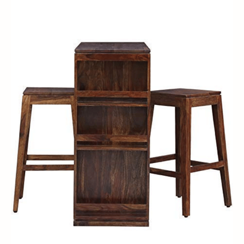 Wooden Two Seater Bar Table & Chairs Set