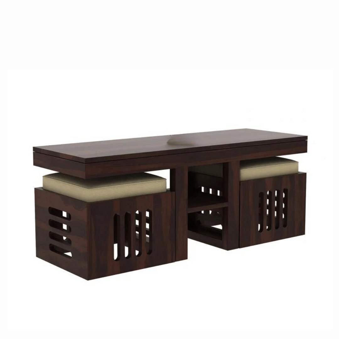 Solidwood Coffee Table With 2 Stool