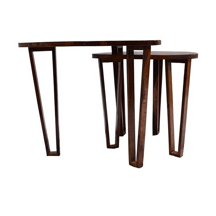 Barcelona Solid Sheesham Wood Nesting Table for Living Room