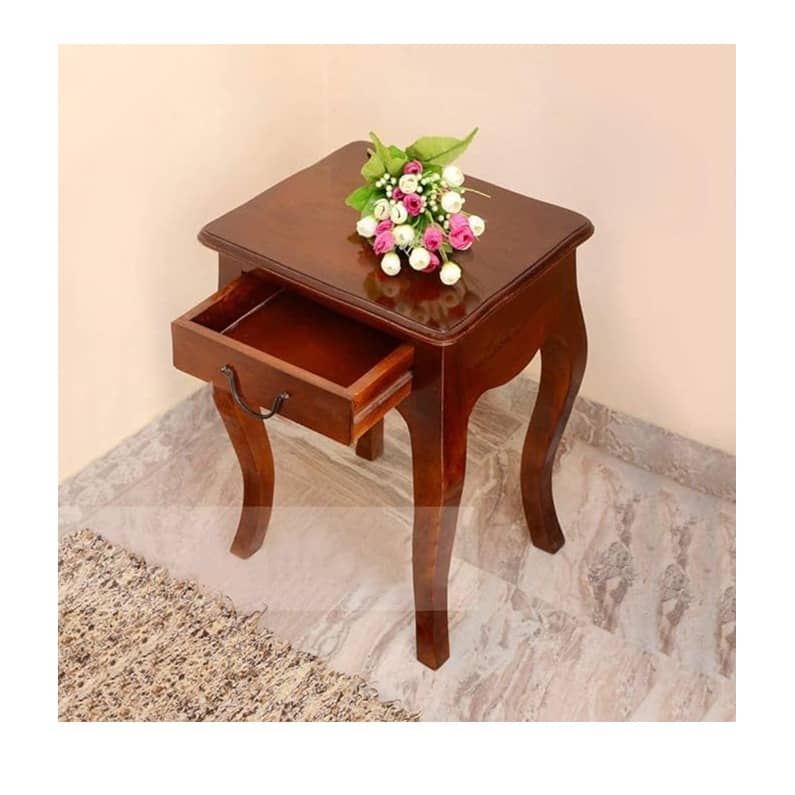 Cleo Wood Bedside Table for Living Room