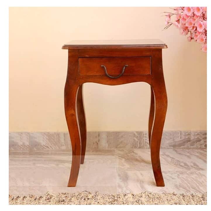 Cleo Wood Bedside Table for Living Room - front_view