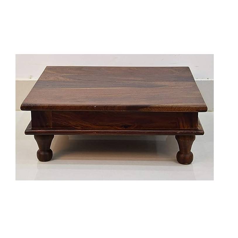 Solid Sheesham Wood Pooja Chowki For Home & Office