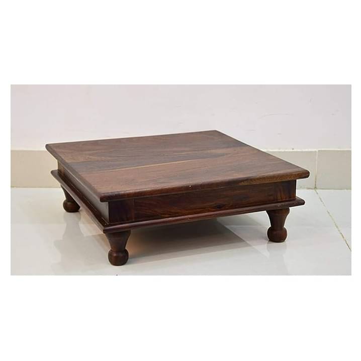 Solid Sheesham Wood Pooja Chowki For Home & Office