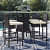 4+1 Bar Chair Set  Furniture Wicker Waving  with Cushions - front_view