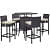 4+1 Bar Chair Set  Furniture Wicker Waving  with Cushions - rear_view