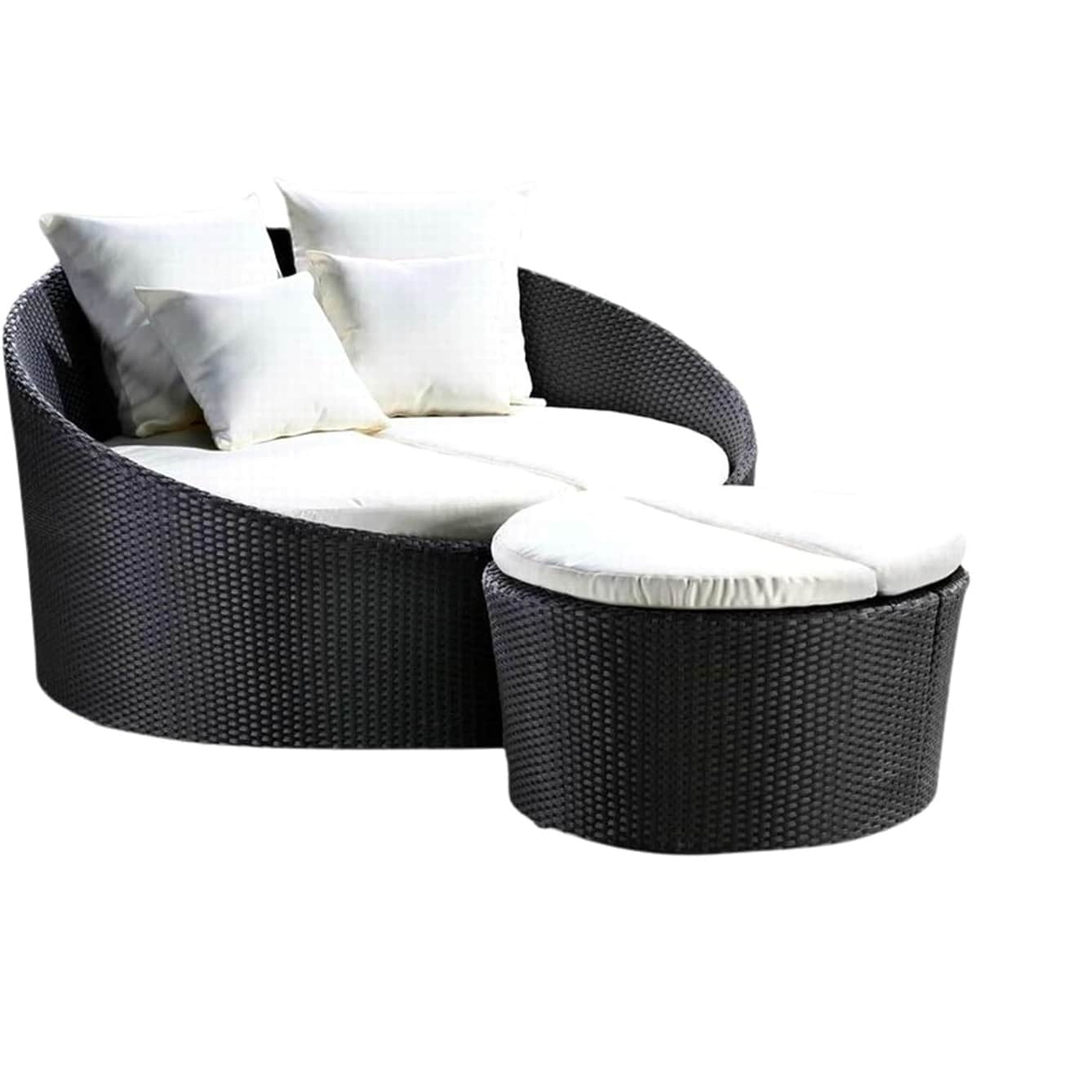 Damask Round Sofa Daybed Set - front_view