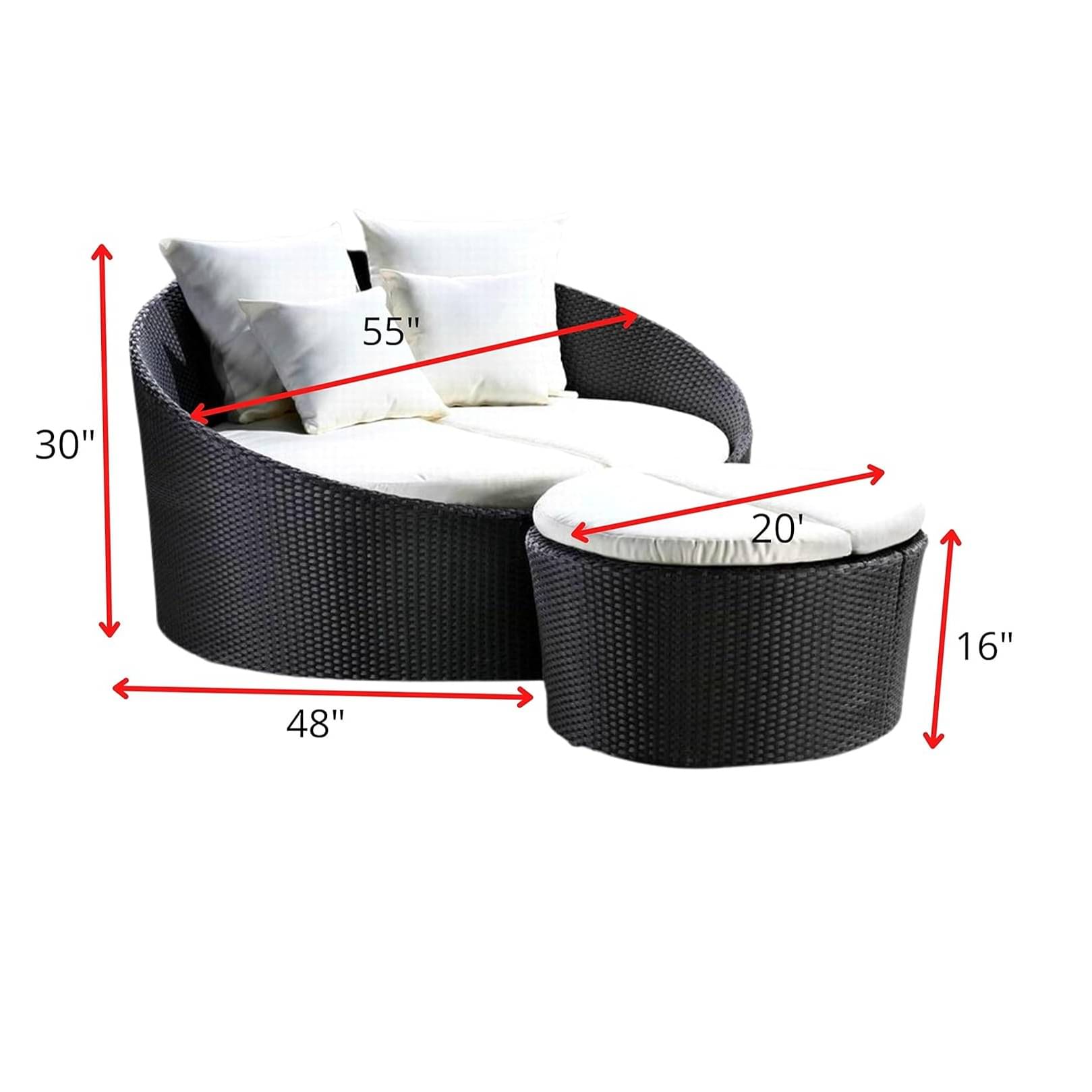 Damask Round Sofa Daybed Set