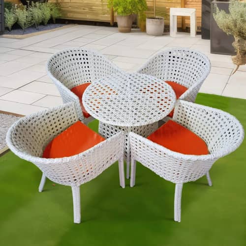 Orleans 4+1 Chair Set  Furniture Wicker Waving with Cushions
