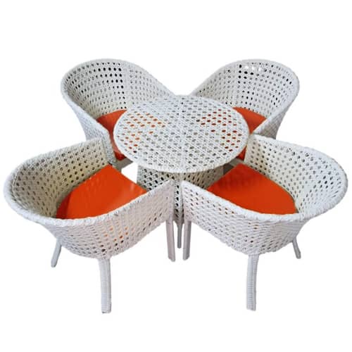 Orleans 4+1 Chair Set  Furniture Wicker Waving with Cushions