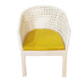Orleans 4+1 Chair Set  Furniture Wicker Waving with Cushions In Yellow Colour - top_view