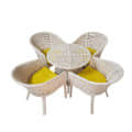 Orleans 4+1 Chair Set  Furniture Wicker Waving with Cushions In Yellow Colour - rear_view