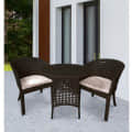 Bristol 2+1 Wicker sofa set outdoor Furniture Wicker Waving with Cushions - photo