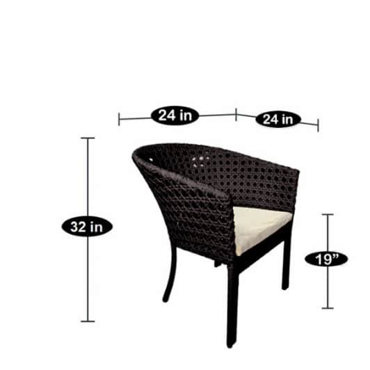 Bristol 2+1 Wicker sofa set outdoor Furniture Wicker Waving with Cushions - bottom_view