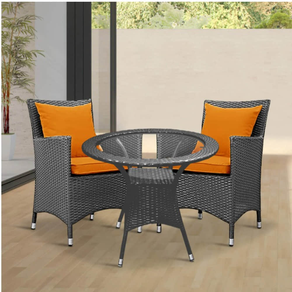 Wicker Chair set outdoor Furniture I Wicker Waving  with Cushions pillow - photo