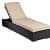 Outdoor Rattan Wicker Sun Lounger Recliner Chair (Dark Brown) - front_view