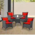 Outdoor Wicker Chair Set With Cushions - photo