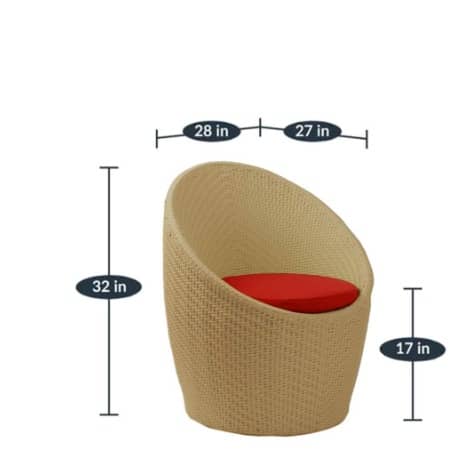Wicker chair set I outdoor Furniture Wicker Waving with Cushions
