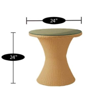 Wicker chair set I outdoor Furniture Wicker Waving with Cushions - rear_view