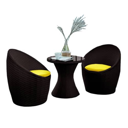 Wicker apple chair set outdoor Furniture Wicker Waving  with Cushions