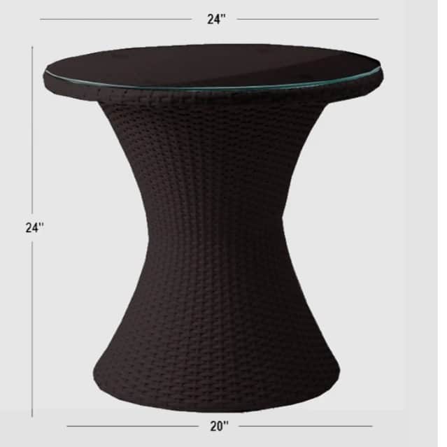 Wicker apple chair set outdoor Furniture Wicker Waving  with Cushions - rear_view