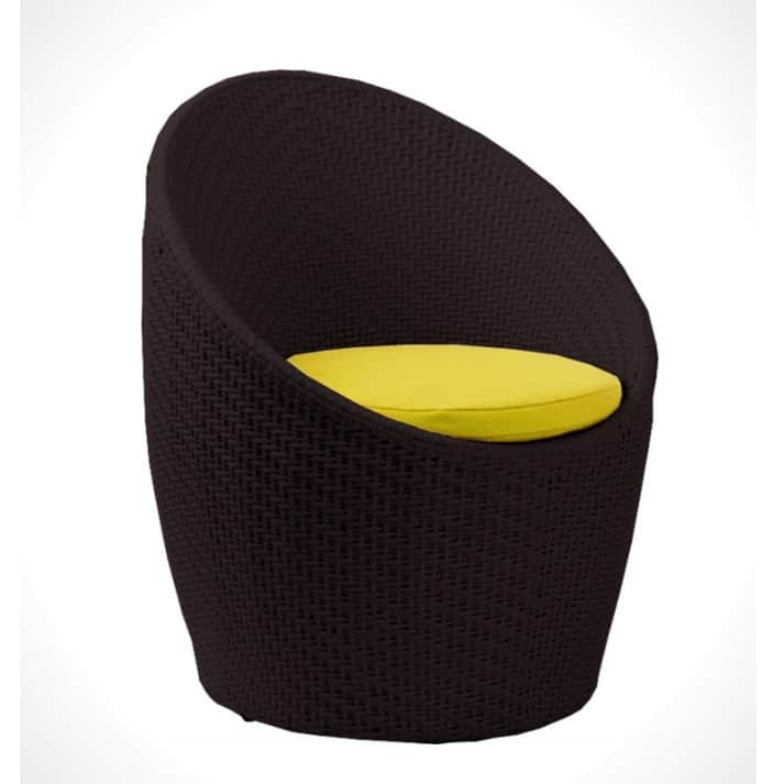 Wicker apple chair set outdoor Furniture Wicker Waving  with Cushions - left_view
