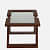 Hugo Optic Glass Coffee Table in Teak Wood - front_view
