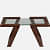 Hugo Optic Glass Coffee Table in Teak Wood - top_view