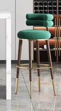 Anthrax Luxurious Velvet Upholstery Bar Stool - top_view
