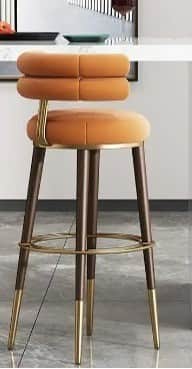 Anthrax Luxurious Velvet Upholstery Bar Stool - front_view