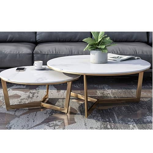 Morgen Stark Nesting Tables in PVD Gold finish
