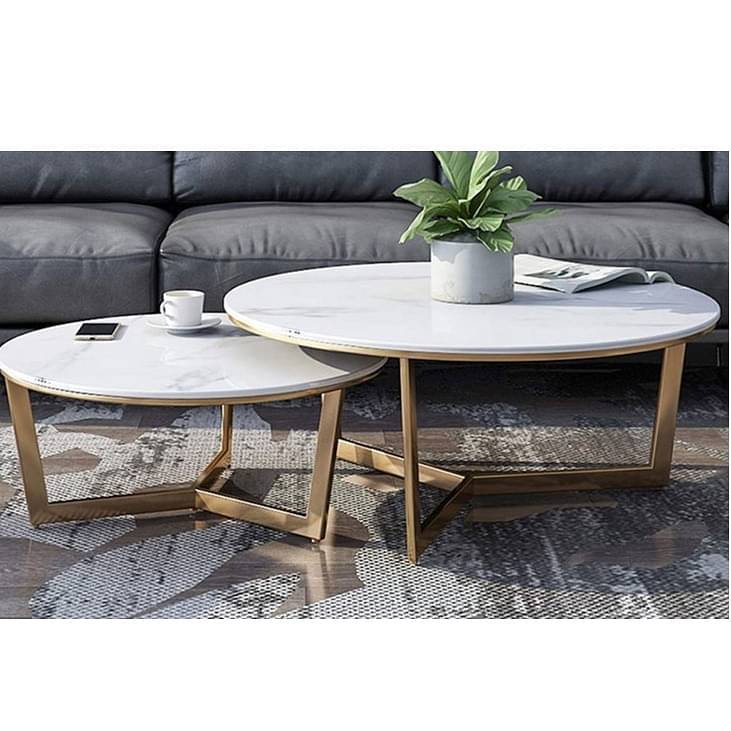 Morgen Stark Nesting Tables in PVD Gold finish