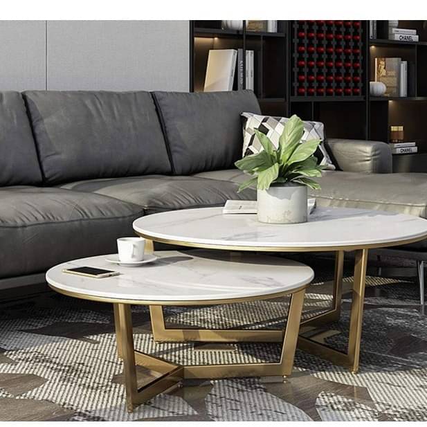 Morgen Stark Nesting Tables in PVD Gold finish