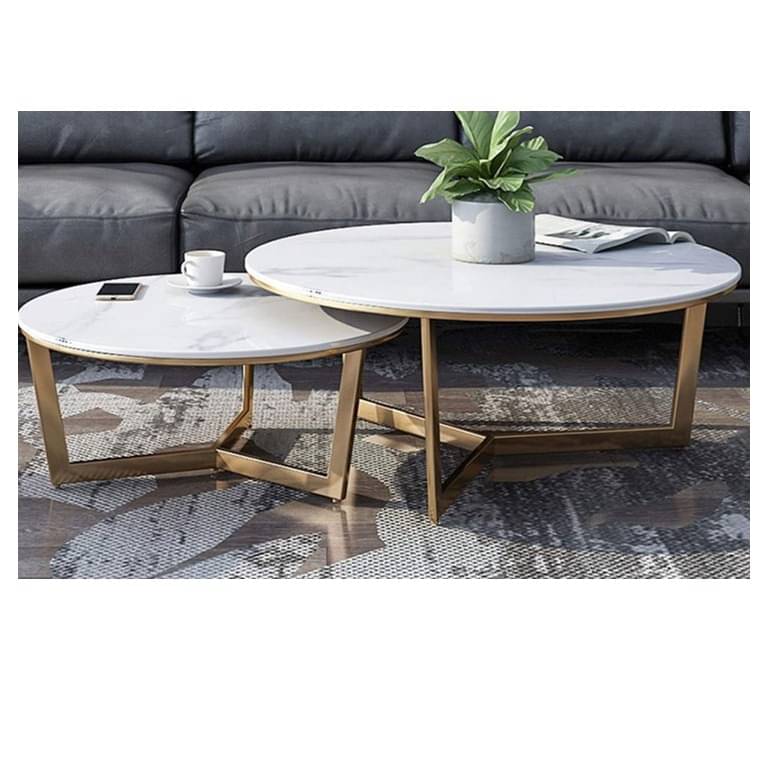 Morgen Stark Nesting Tables in PVD Gold finish