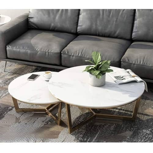 Morgen Stark Nesting Tables in PVD Gold finish