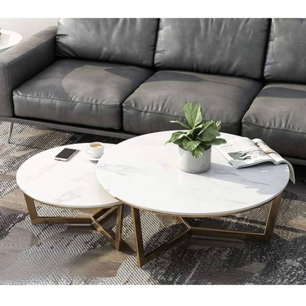 Morgen Stark Nesting Tables in PVD Gold finish