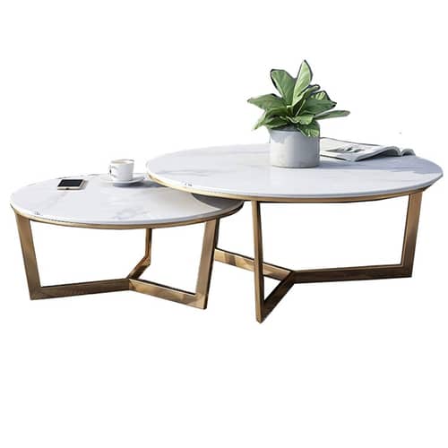 Morgen Stark Nesting Tables in PVD Gold finish