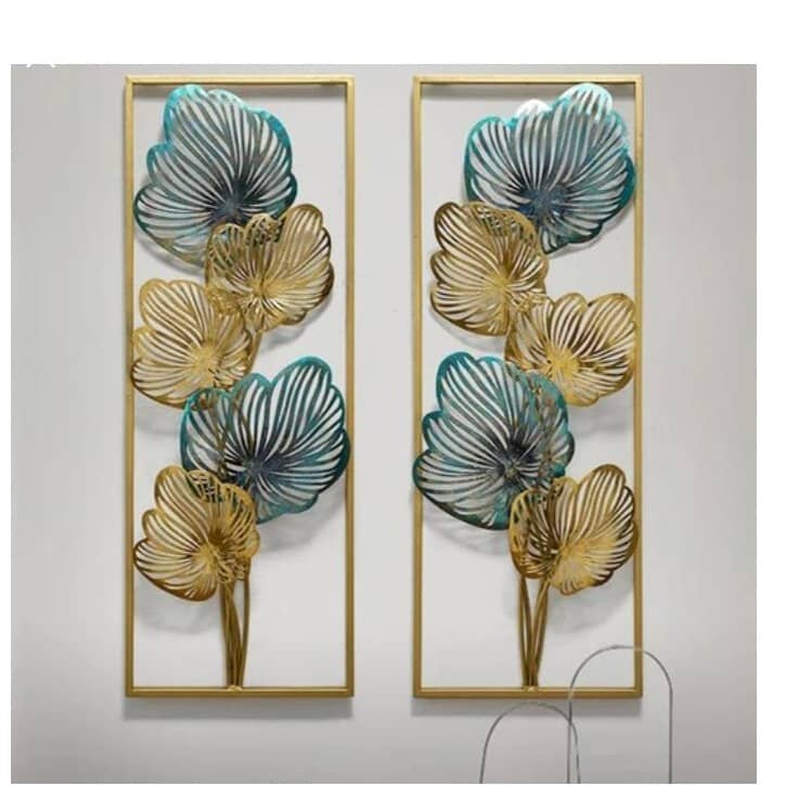 Orleans Rectangular Shape Floral Metal Wall Art, Set of 2