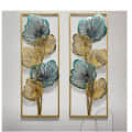 Orleans Rectangular Shape Floral Metal Wall Art, Set of 2 - front_view