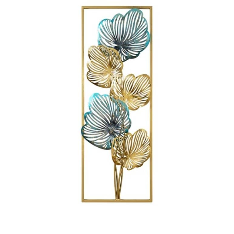 Orleans Rectangular Shape Floral Metal Wall Art, Set of 2