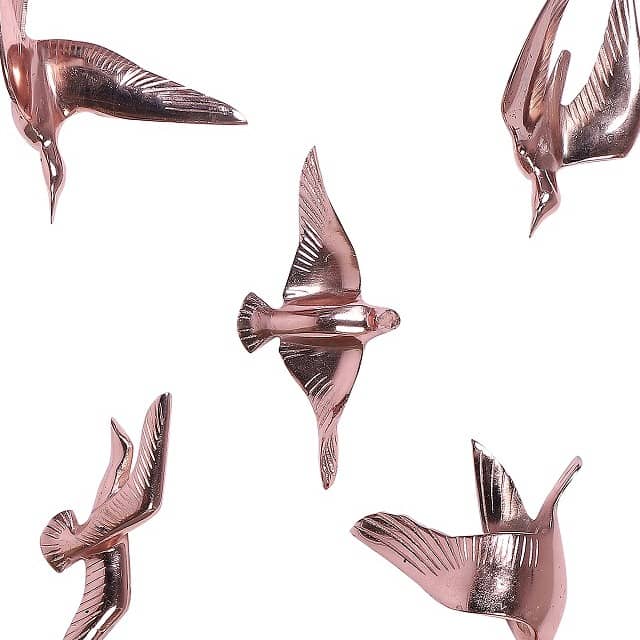 Bristol Copper Aluminium Decorative Birds Set of 5