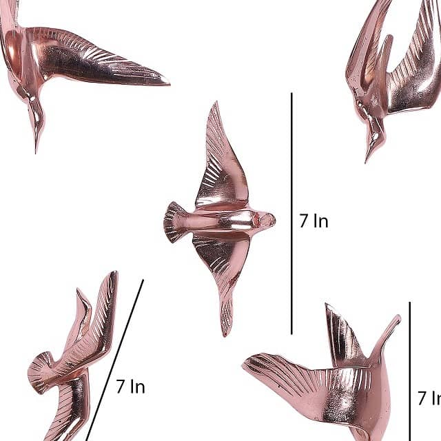 Bristol Copper Aluminium Decorative Birds Set of 5