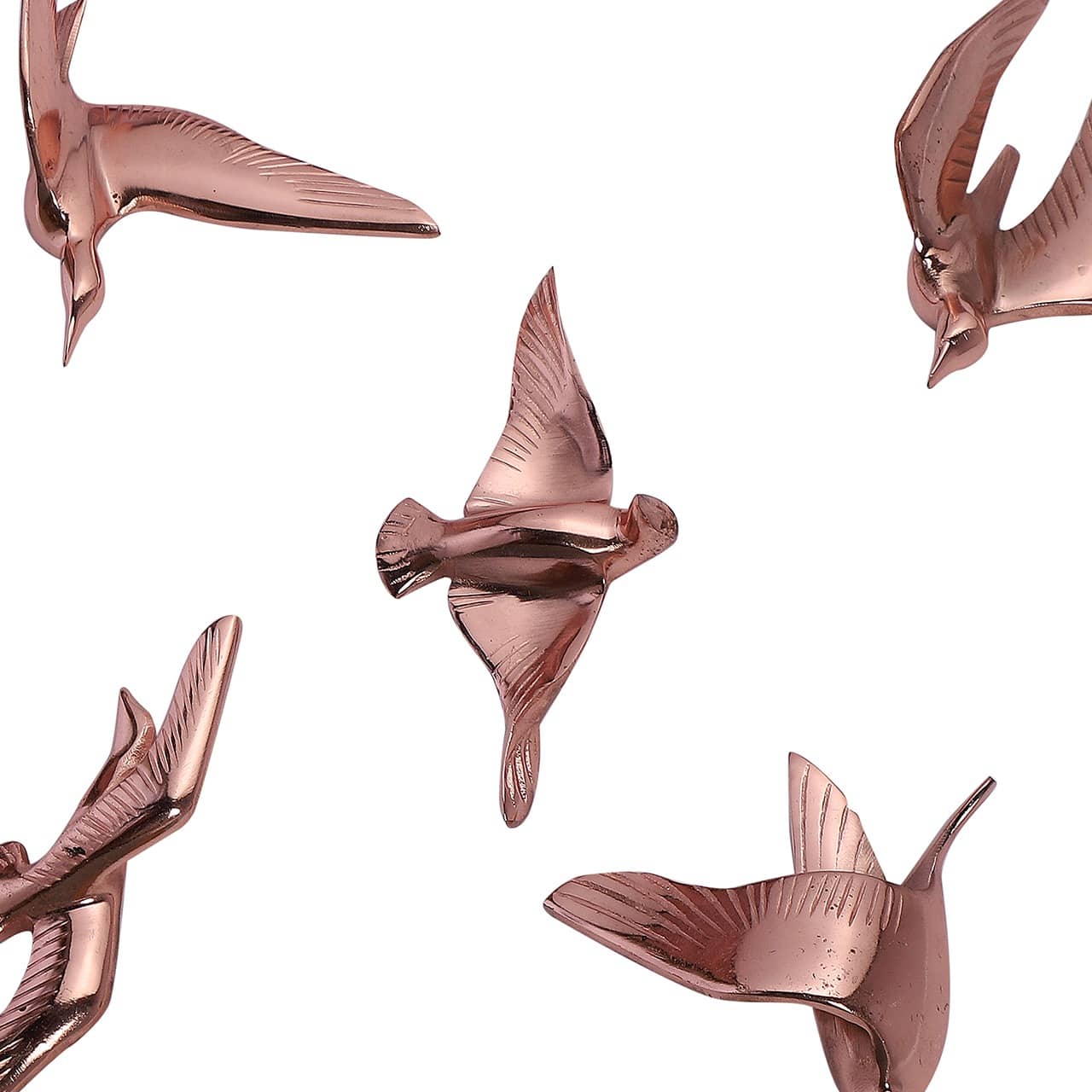 Bristol Copper Aluminium Decorative Birds Set of 5