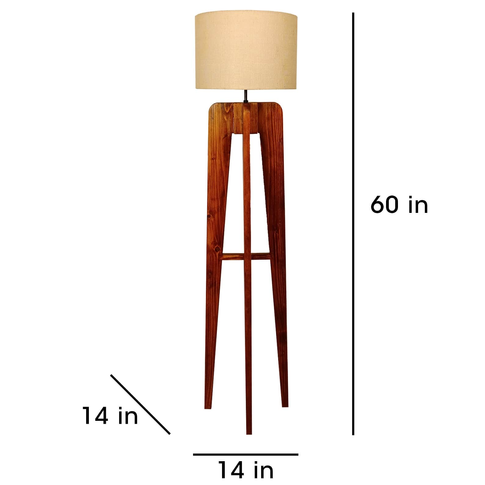 Jet Wooden Floor Lamp with Jute Shade - bottom_view
