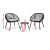 3 Piece Patio Rope Furniture Set - top_view