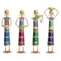 Tribal Lady Worker Statue Figurine Set of 4 Tea Light Candle Stand - bottom_view