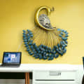 Hand Crafted Metal LED Peacock Hanging Wall Art - photo