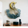 Hand Crafted Metal LED Peacock Hanging Wall Art - top_view