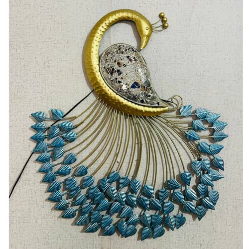 Hand Crafted Metal LED Peacock Hanging Wall Art